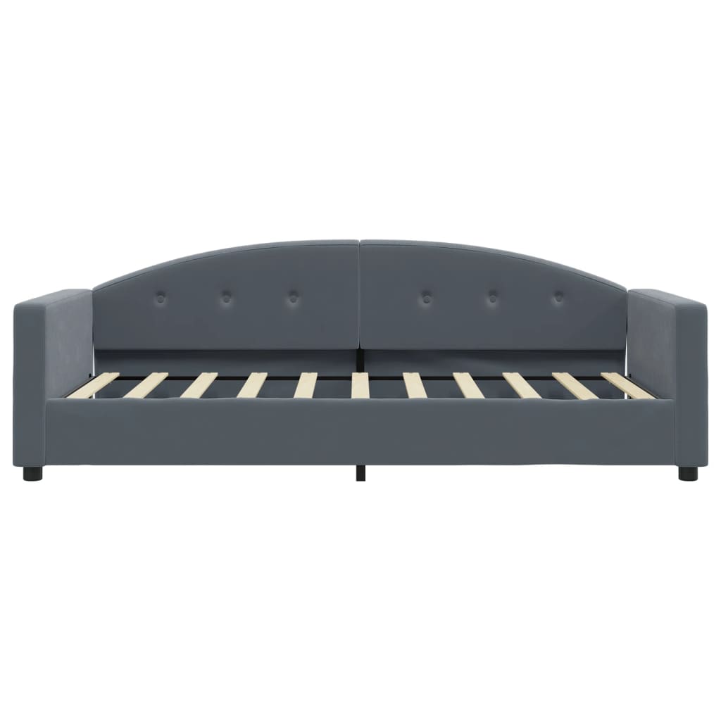 Slaapbank met matras 90x190 cm fluweel donkergrijs is nu te koop bij PeponiXL, paradijselijk wonen!