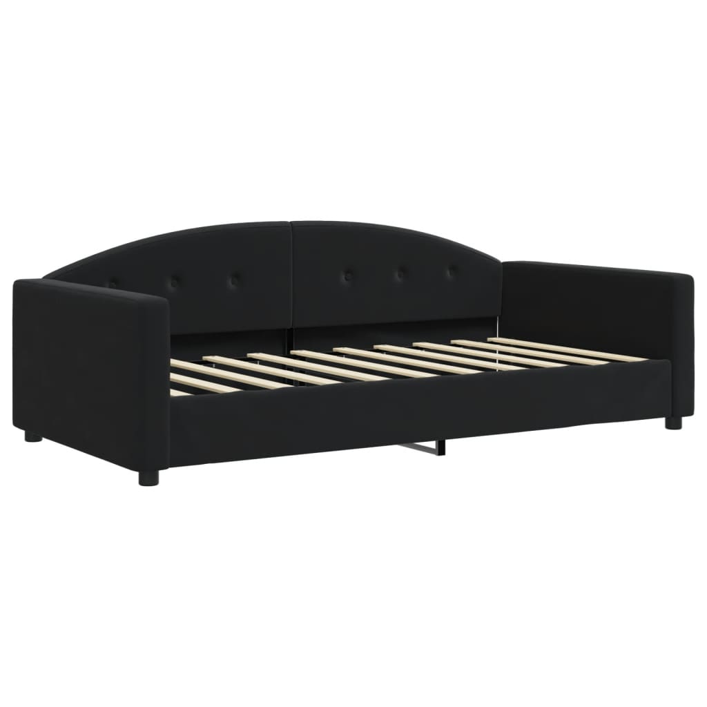 Slaapbank met matras 90x190 cm fluweel zwart is nu te koop bij PeponiXL, paradijselijk wonen!