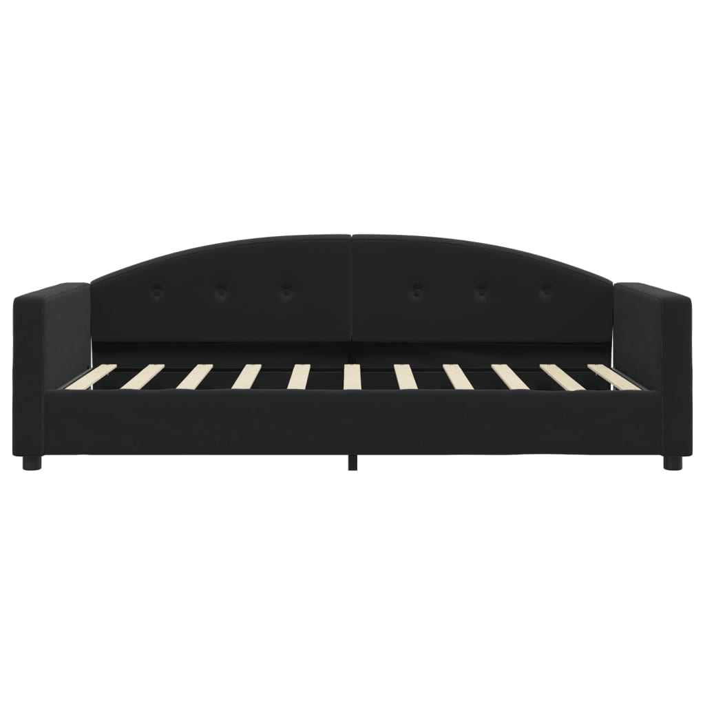 Slaapbank met matras 90x190 cm fluweel zwart is nu te koop bij PeponiXL, paradijselijk wonen!
