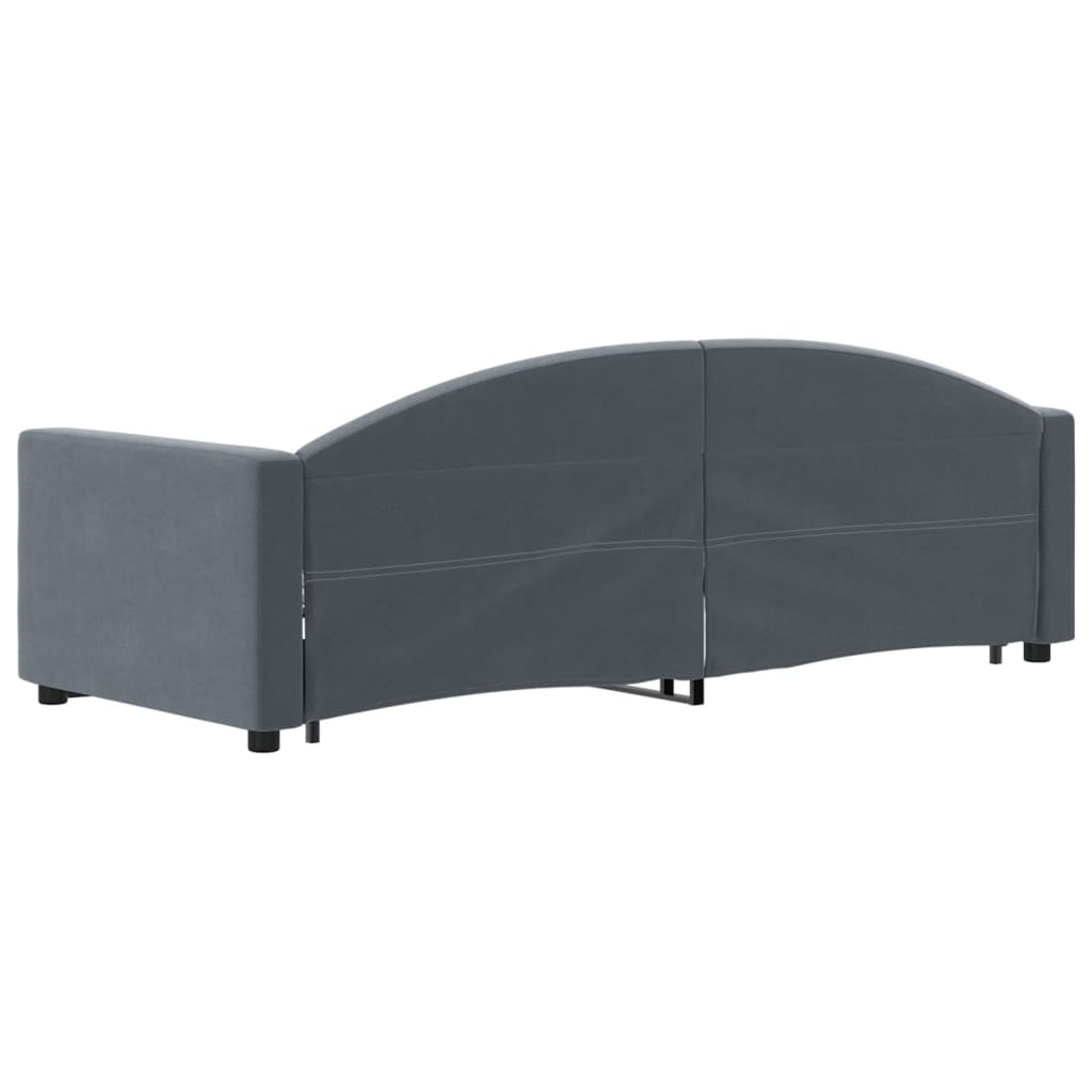 Slaapbank met onderschuifbed 80x200 cm fluweel donkergrijs is nu te koop bij PeponiXL, paradijselijk wonen!
