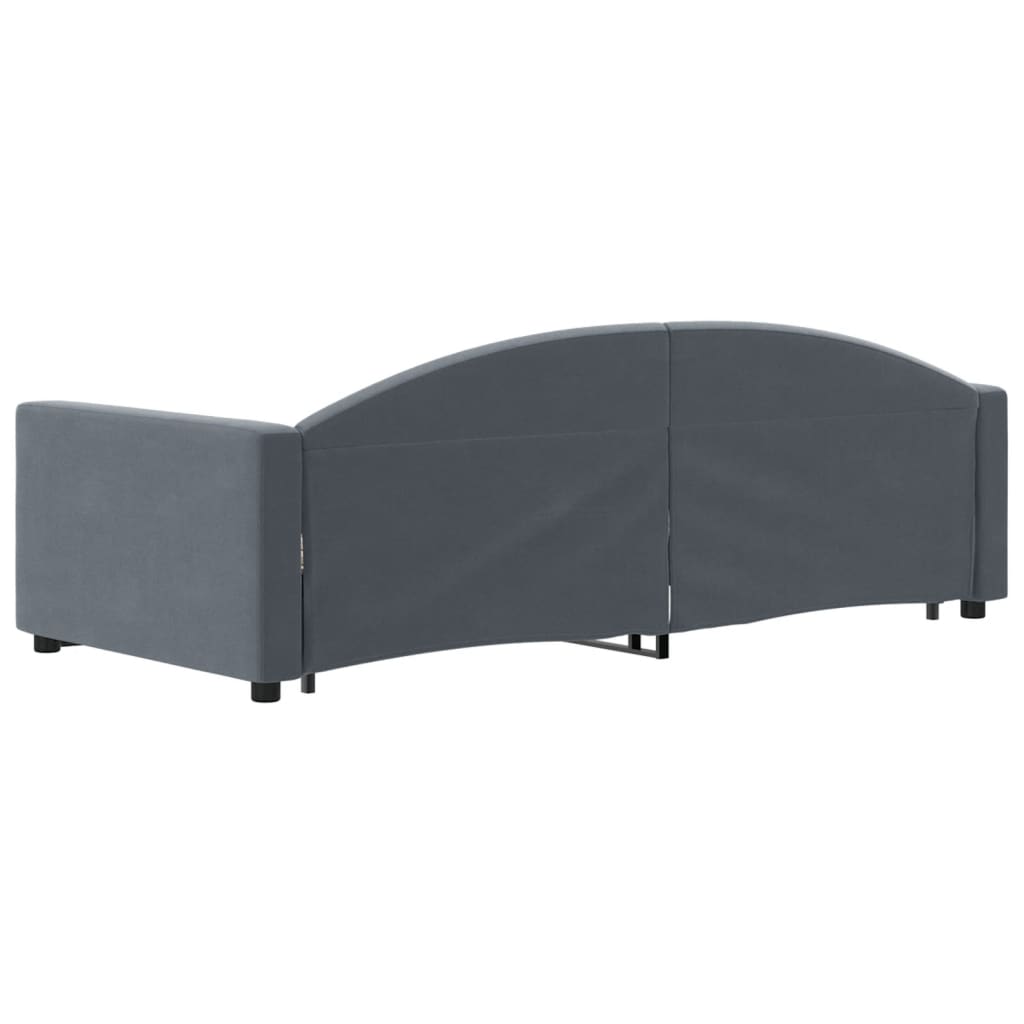 Slaapbank met onderschuifbed 90x200 cm fluweel donkergrijs is nu te koop bij PeponiXL, paradijselijk wonen!
