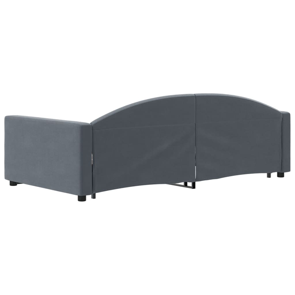 Slaapbank met onderschuifbed 100x200 cm fluweel donkergrijs is nu te koop bij PeponiXL, paradijselijk wonen!
