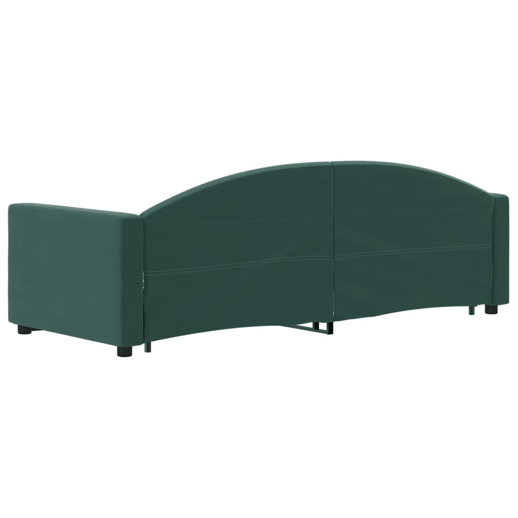 Slaapbank onderschuifbed en lades 80x200 cm fluweel donkergroen is nu te koop bij PeponiXL, paradijselijk wonen!