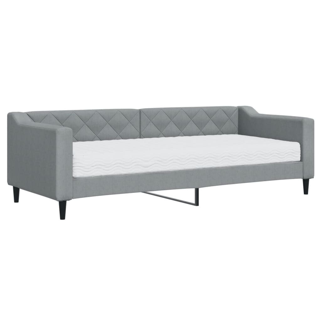 Slaapbank met matras 80x200 cm stof lichtgrijs is nu te koop bij PeponiXL, paradijselijk wonen!