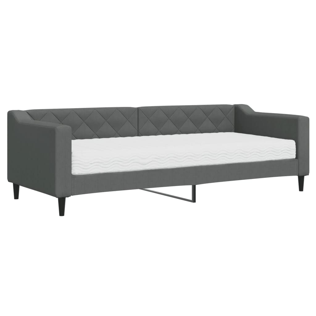 Slaapbank met matras 80x200 cm stof donkergrijs is nu te koop bij PeponiXL, paradijselijk wonen!