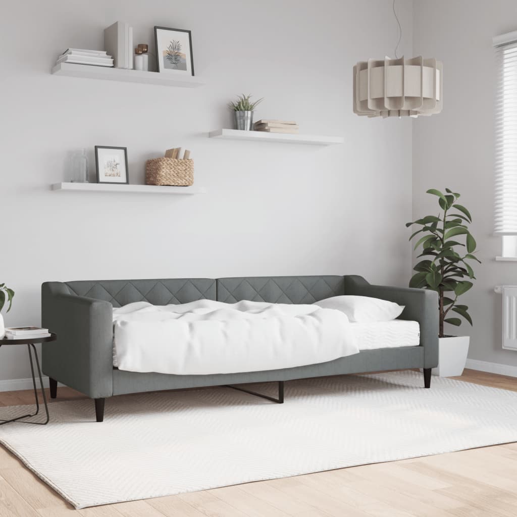 Slaapbank met matras 80x200 cm stof donkergrijs is nu te koop bij PeponiXL, paradijselijk wonen!