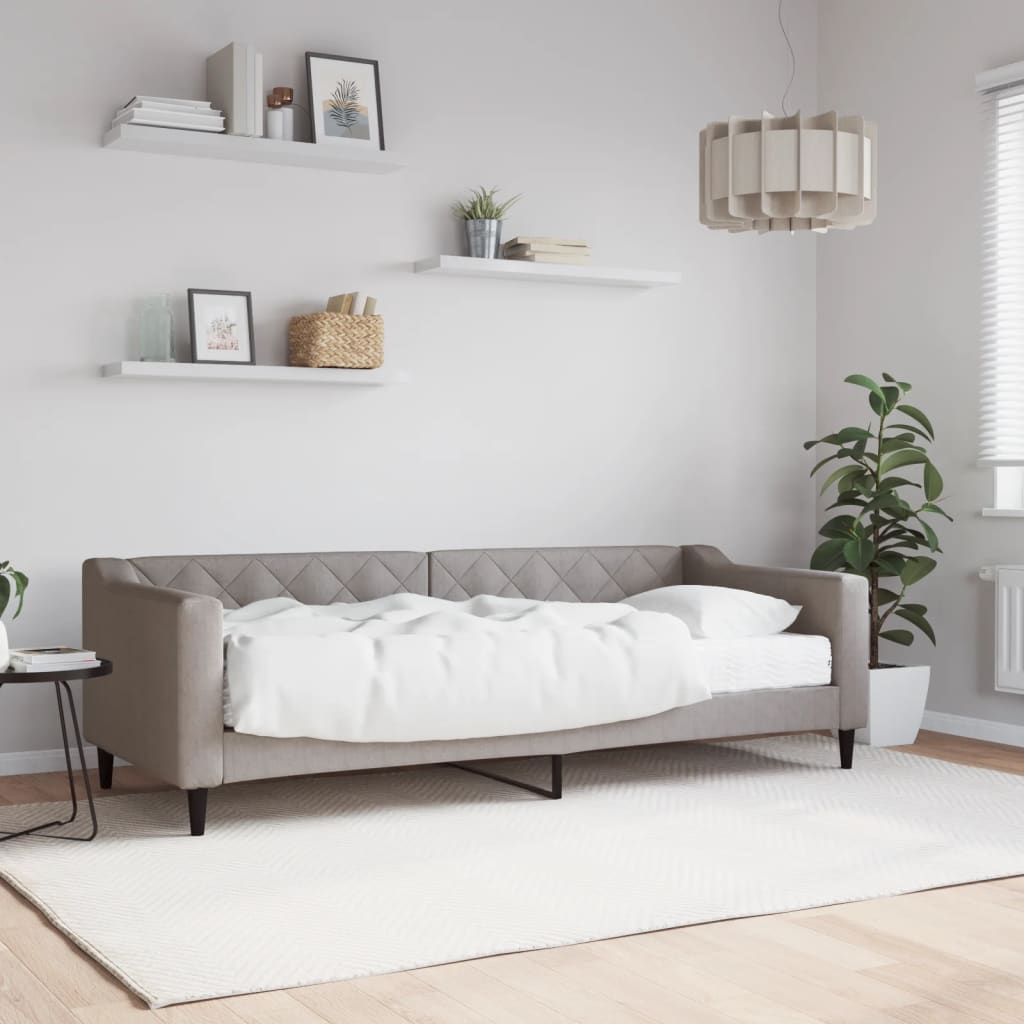 Slaapbank met matras 80x200 cm stof taupe is nu te koop bij PeponiXL, paradijselijk wonen!