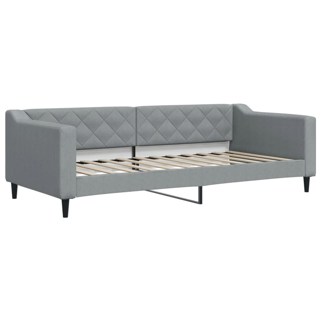 Slaapbank met matras 90x200 cm stof lichtgrijs is nu te koop bij PeponiXL, paradijselijk wonen!