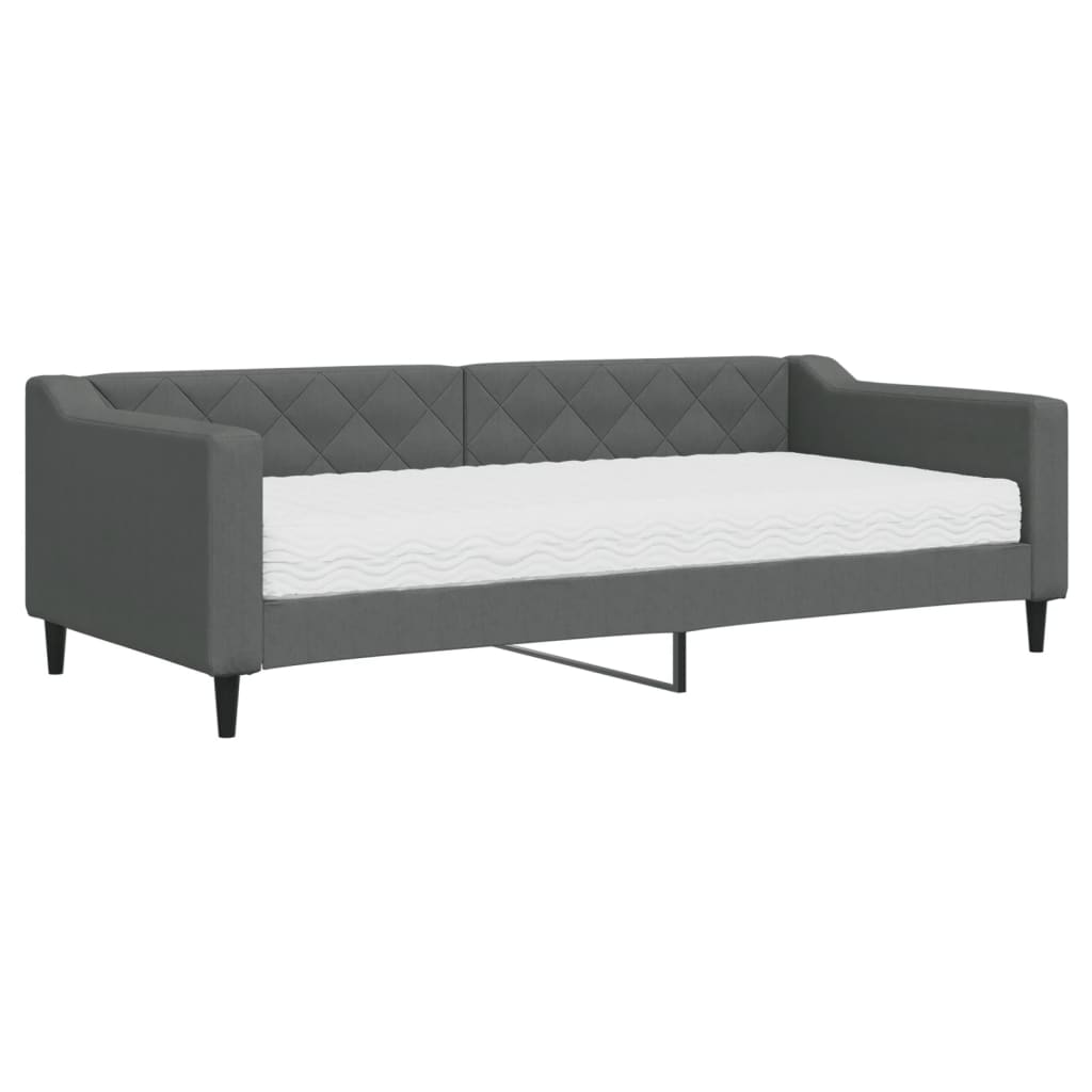 Slaapbank met matras 90x200 cm stof donkergrijs is nu te koop bij PeponiXL, paradijselijk wonen!