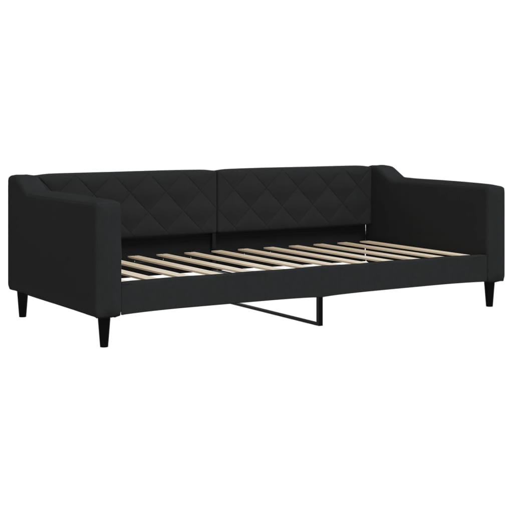 Slaapbank met matras 90x200 cm stof zwart is nu te koop bij PeponiXL, paradijselijk wonen!