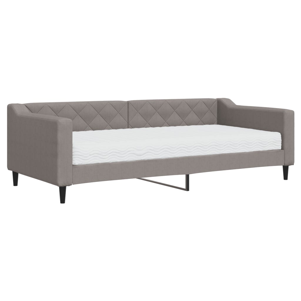Slaapbank met matras 90x200 cm stof taupe is nu te koop bij PeponiXL, paradijselijk wonen!