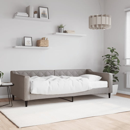 Slaapbank met matras 90x200 cm stof taupe is nu te koop bij PeponiXL, paradijselijk wonen!