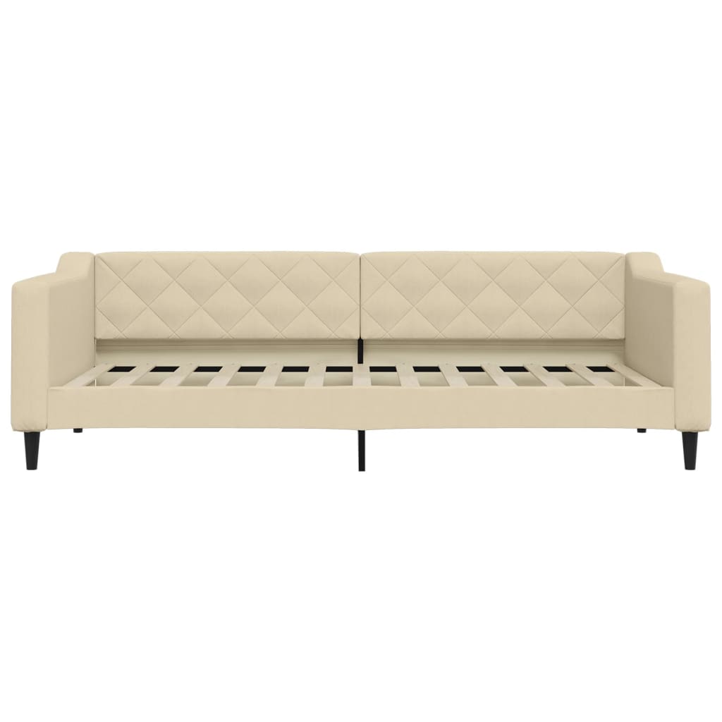 Slaapbank met matras 90x200 cm stof crèmekleurig is nu te koop bij PeponiXL, paradijselijk wonen!