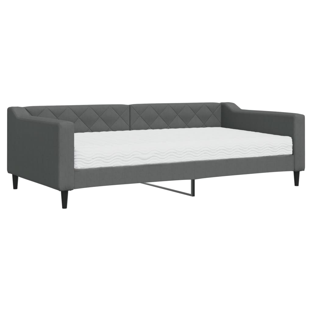 Slaapbank met matras 100x200 cm stof donkergrijs is nu te koop bij PeponiXL, paradijselijk wonen!
