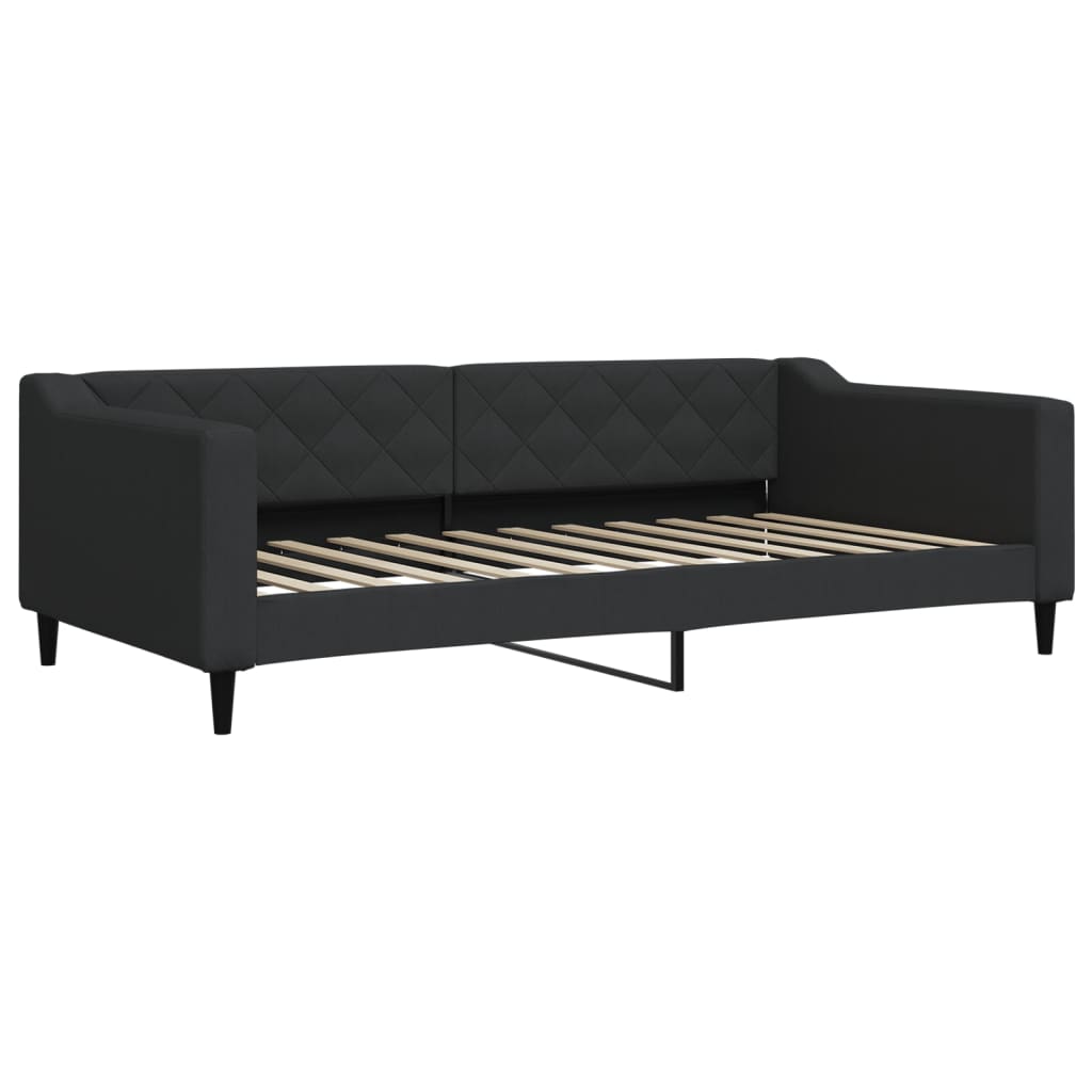 Slaapbank met matras 100x200 cm stof zwart is nu te koop bij PeponiXL, paradijselijk wonen!