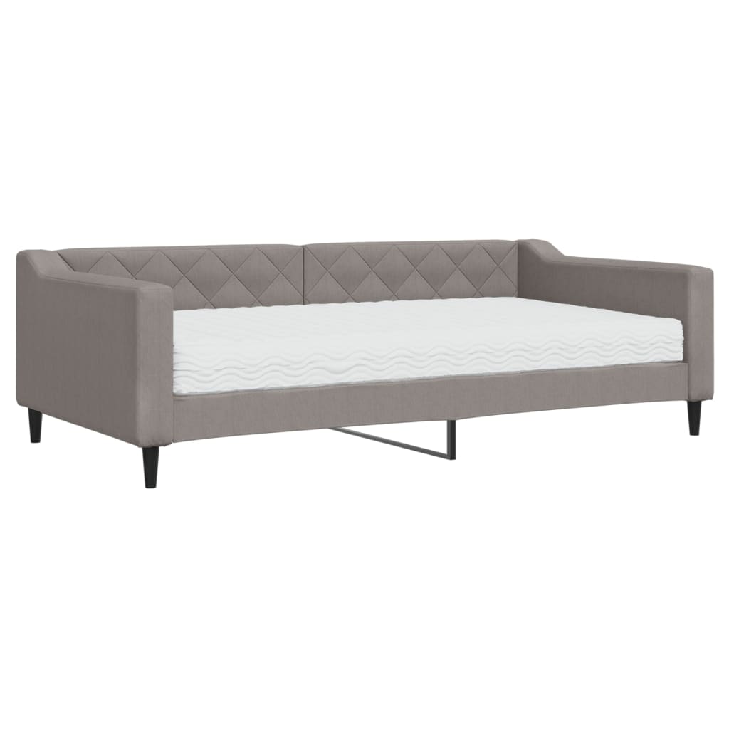 Slaapbank met matras 100x200 cm stof taupe is nu te koop bij PeponiXL, paradijselijk wonen!