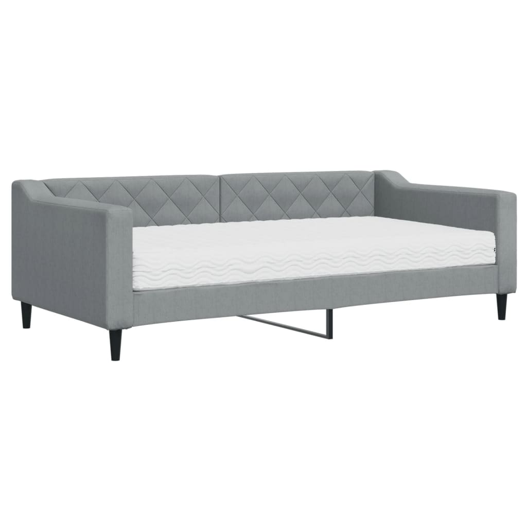 Slaapbank met matras 90x190 cm stof lichtgrijs is nu te koop bij PeponiXL, paradijselijk wonen!
