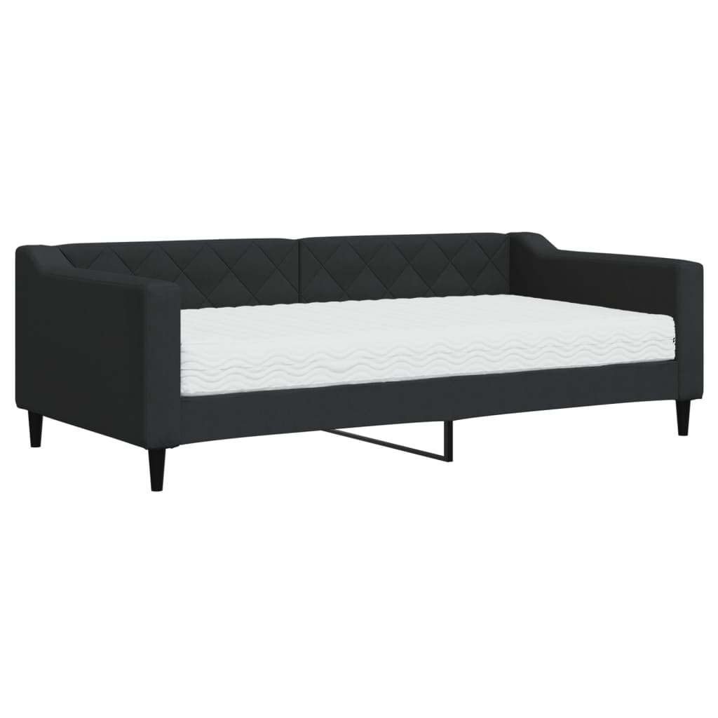 Slaapbank met matras 90x190 cm stof zwart is nu te koop bij PeponiXL, paradijselijk wonen!