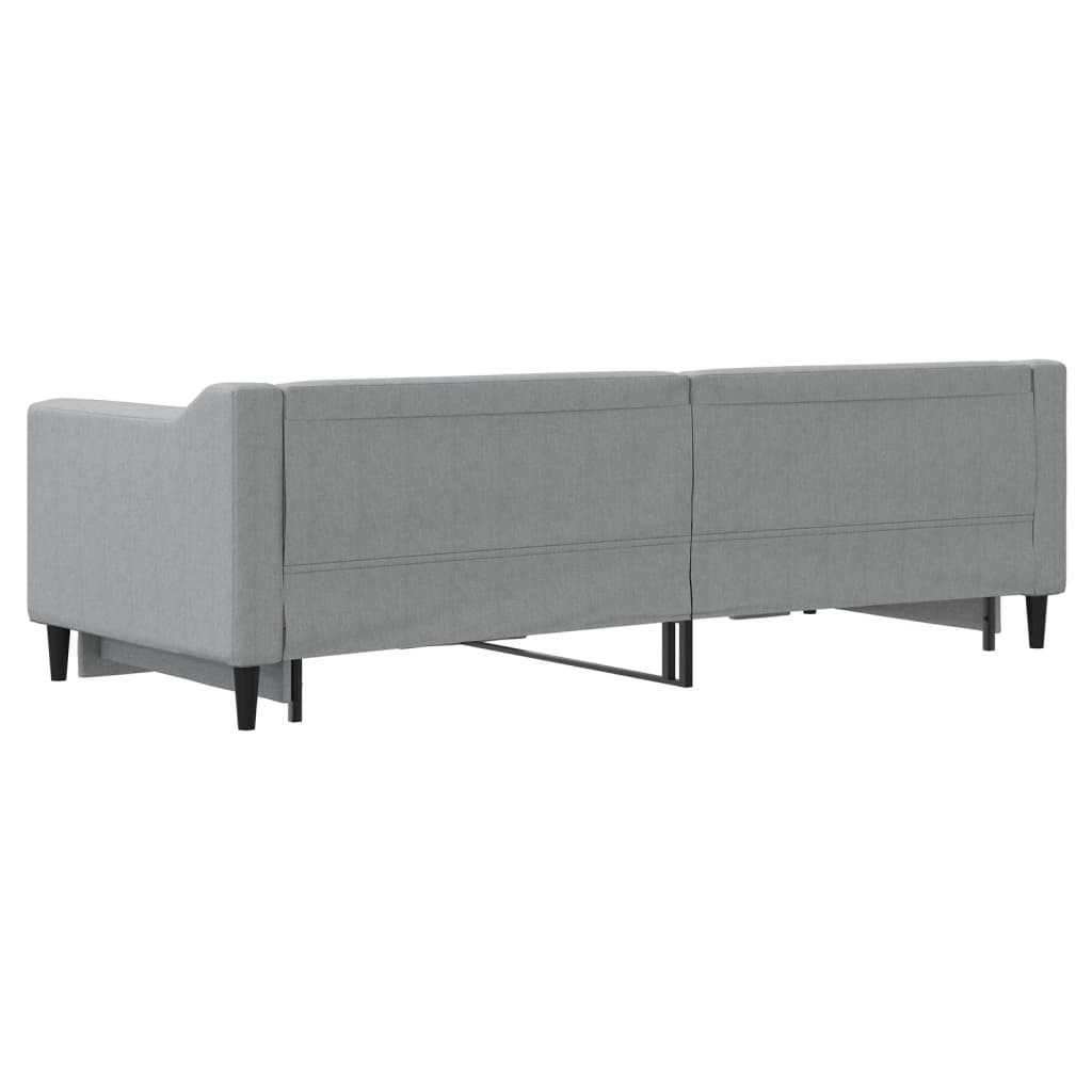 Slaapbank met onderschuifbed 80x200 cm stof lichtgrijs is nu te koop bij PeponiXL, paradijselijk wonen!