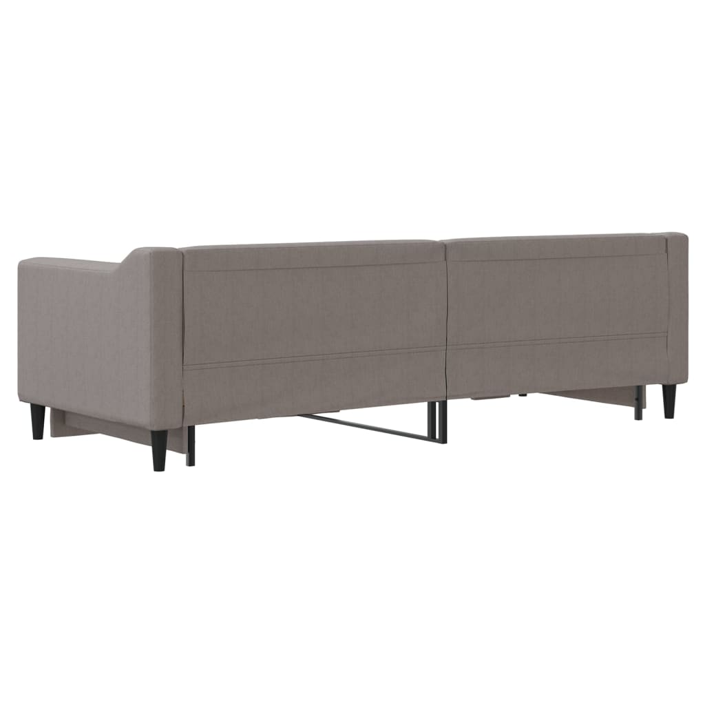 Slaapbank met onderschuifbed 80x200 cm stof taupe is nu te koop bij PeponiXL, paradijselijk wonen!