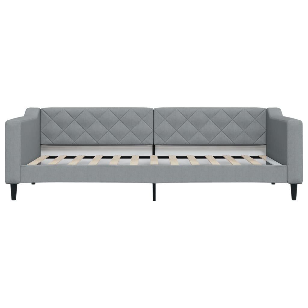 Slaapbank met onderschuifbed 90x200 cm stof lichtgrijs is nu te koop bij PeponiXL, paradijselijk wonen!