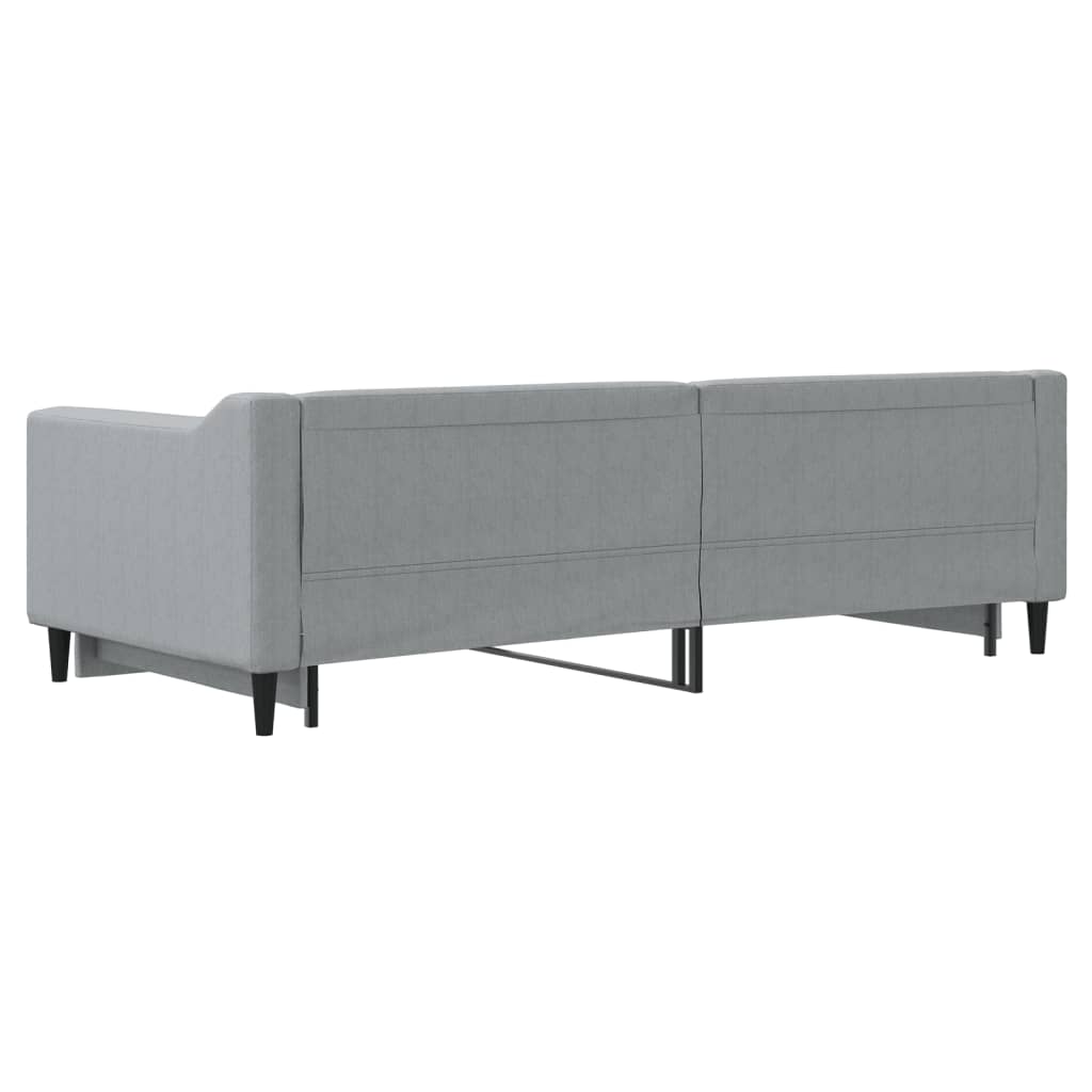 Slaapbank met onderschuifbed 90x200 cm stof lichtgrijs is nu te koop bij PeponiXL, paradijselijk wonen!
