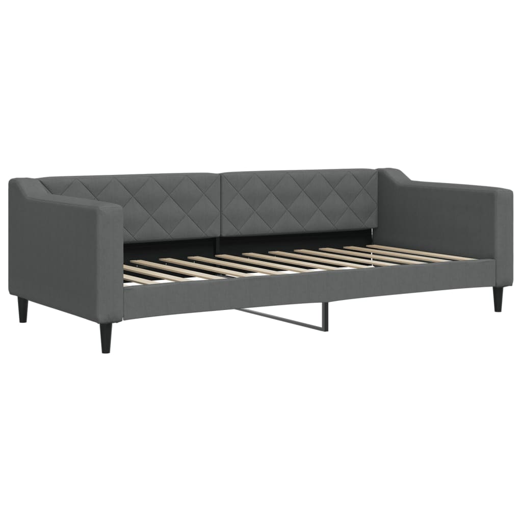 Slaapbank met onderschuifbed 90x200 cm stof donkergrijs is nu te koop bij PeponiXL, paradijselijk wonen!