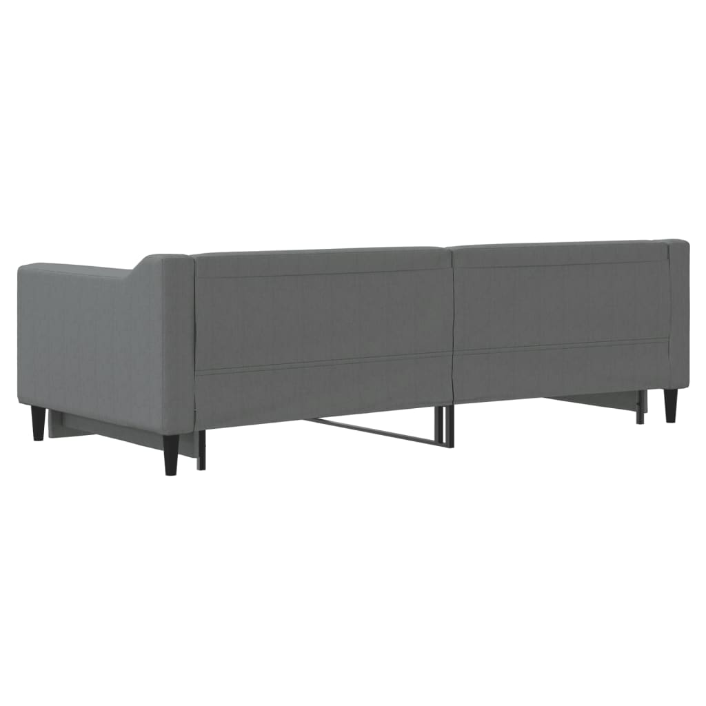 Slaapbank met onderschuifbed 90x200 cm stof donkergrijs is nu te koop bij PeponiXL, paradijselijk wonen!