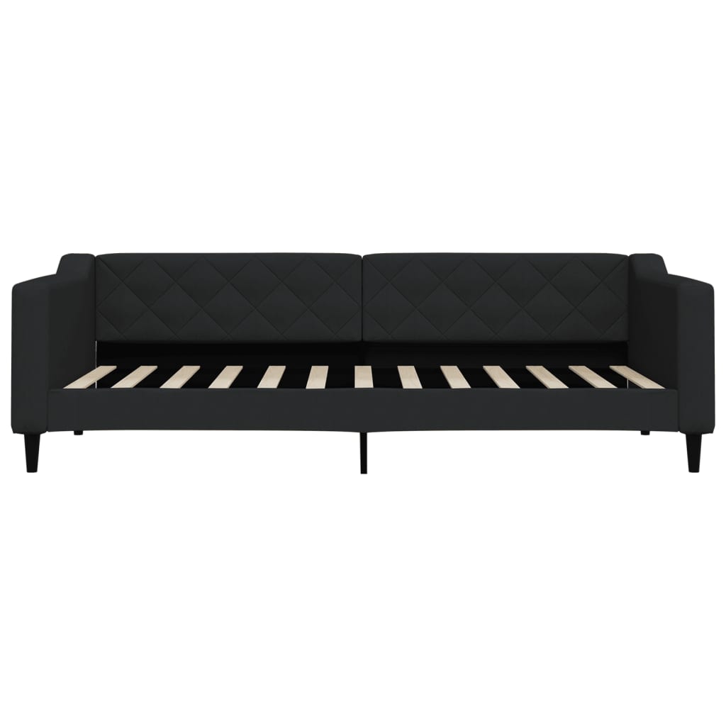 Slaapbank met onderschuifbed 90x200 cm stof zwart is nu te koop bij PeponiXL, paradijselijk wonen!