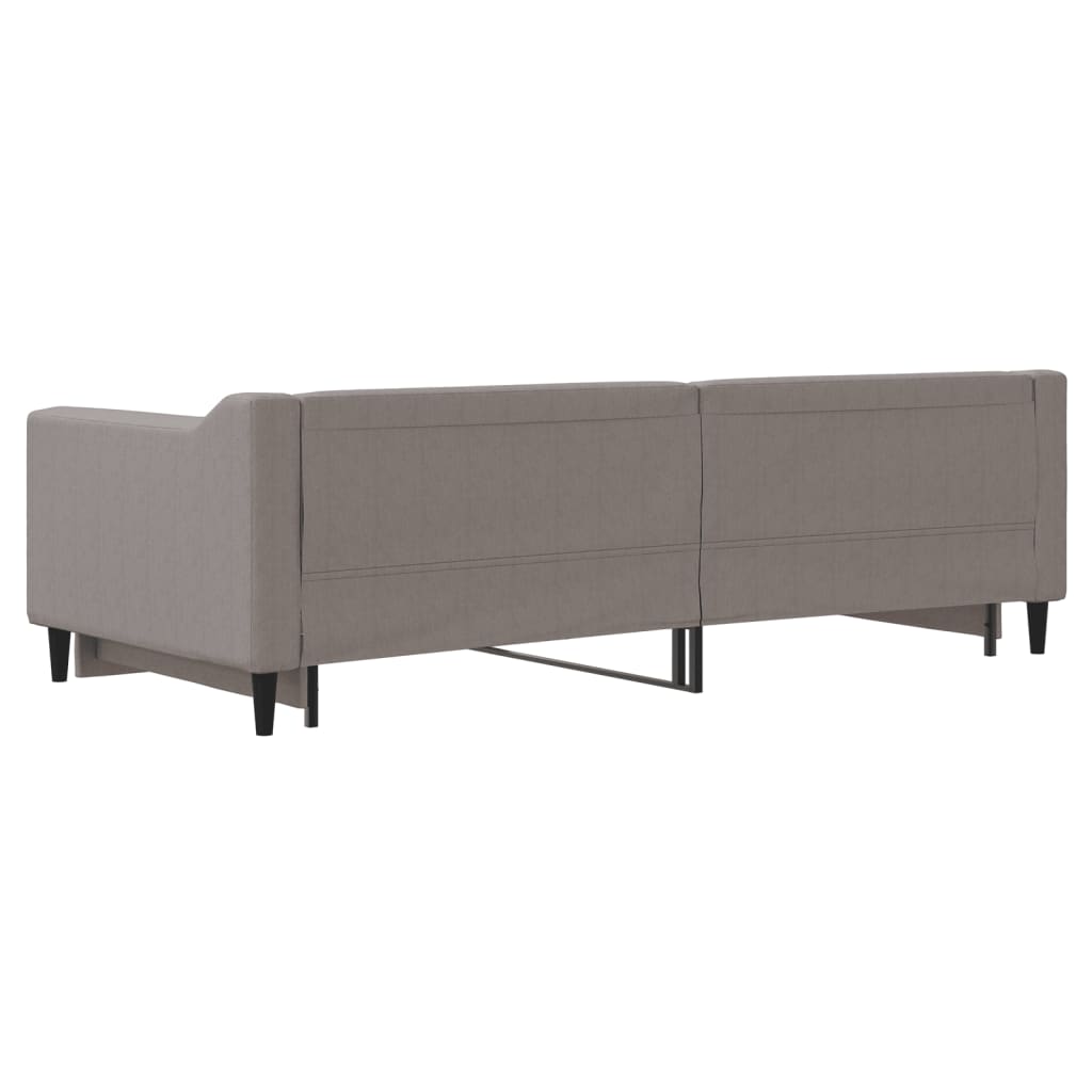 Slaapbank met onderschuifbed 90x200 cm stof taupe is nu te koop bij PeponiXL, paradijselijk wonen!