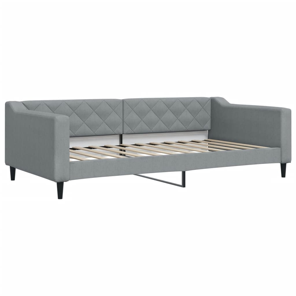 Slaapbank met onderschuifbed 100x200 cm stof lichtgrijs is nu te koop bij PeponiXL, paradijselijk wonen!