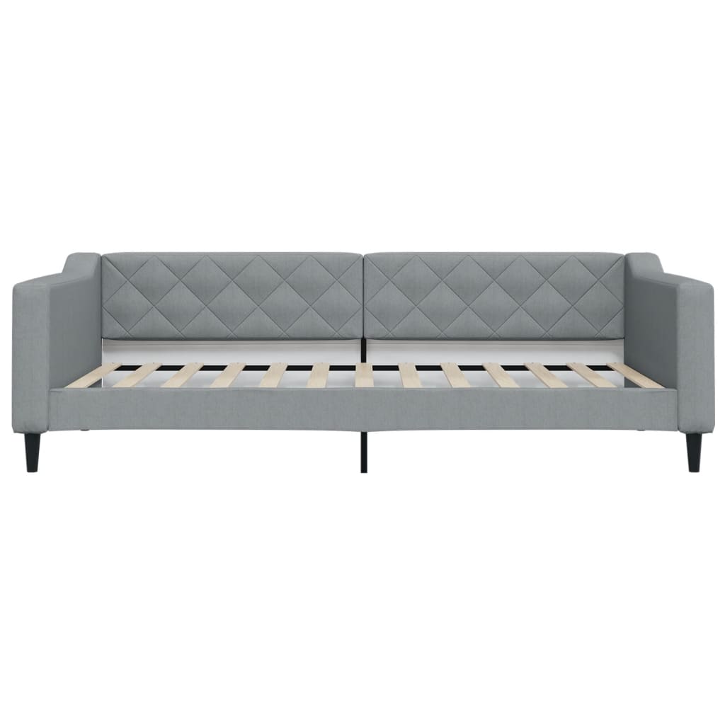 Slaapbank met onderschuifbed 100x200 cm stof lichtgrijs is nu te koop bij PeponiXL, paradijselijk wonen!