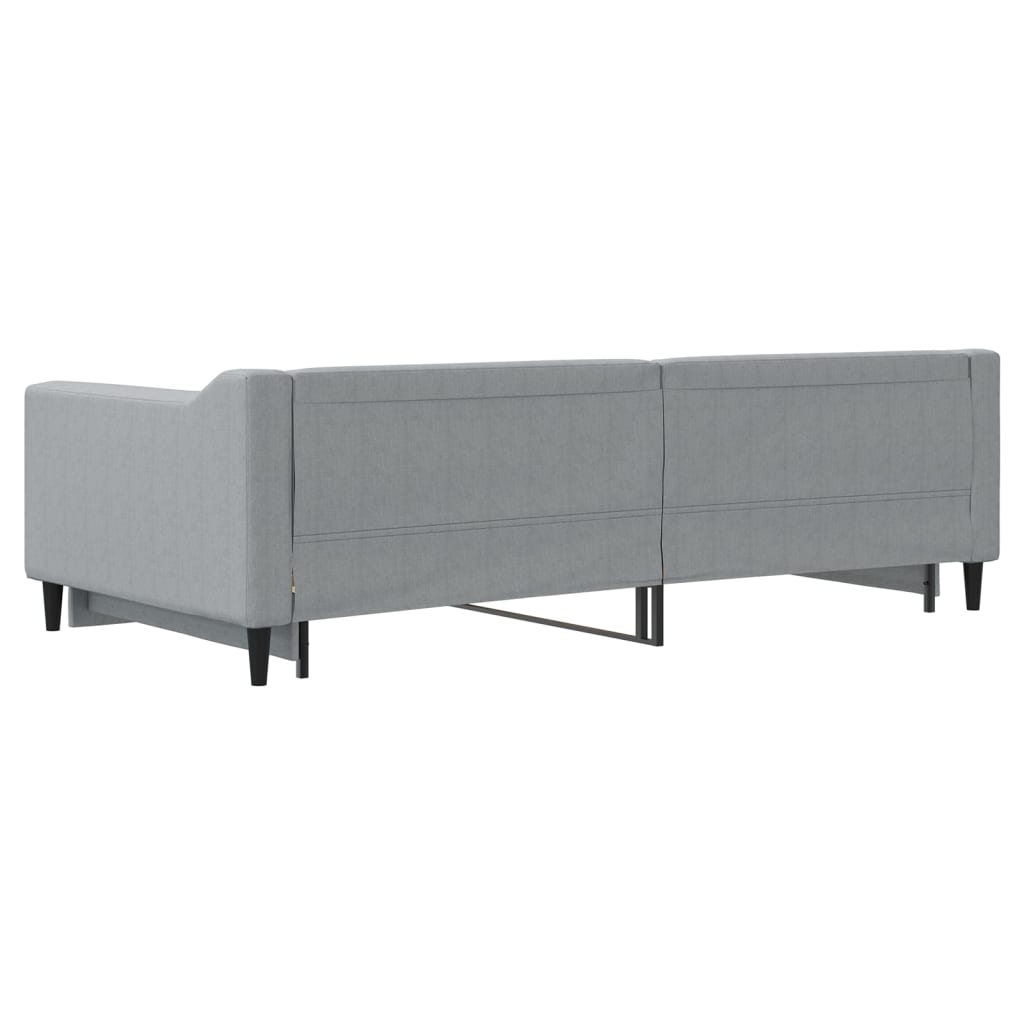Slaapbank met onderschuifbed 100x200 cm stof lichtgrijs is nu te koop bij PeponiXL, paradijselijk wonen!