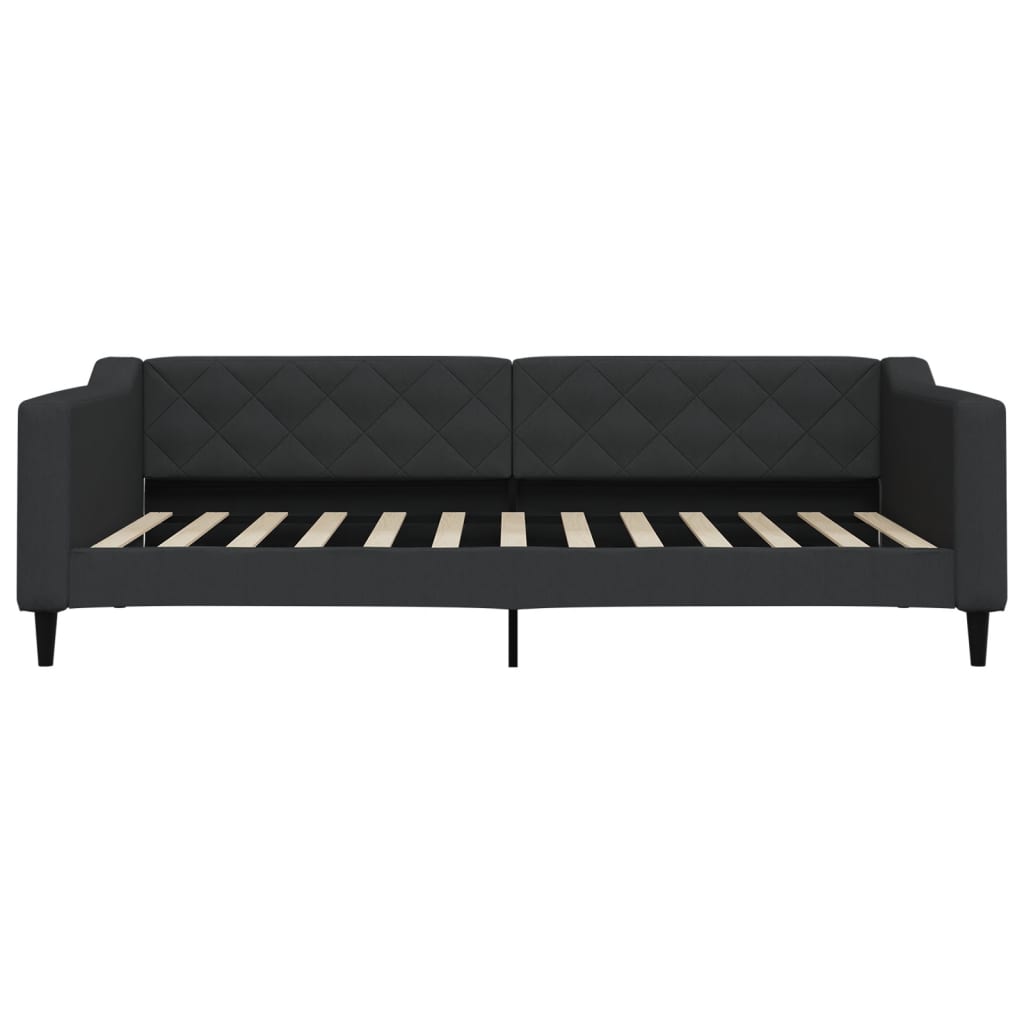 Slaapbank met onderschuifbed 100x200 cm stof zwart is nu te koop bij PeponiXL, paradijselijk wonen!