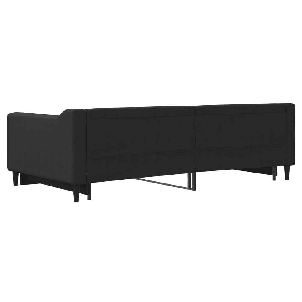 Slaapbank met onderschuifbed 100x200 cm stof zwart is nu te koop bij PeponiXL, paradijselijk wonen!