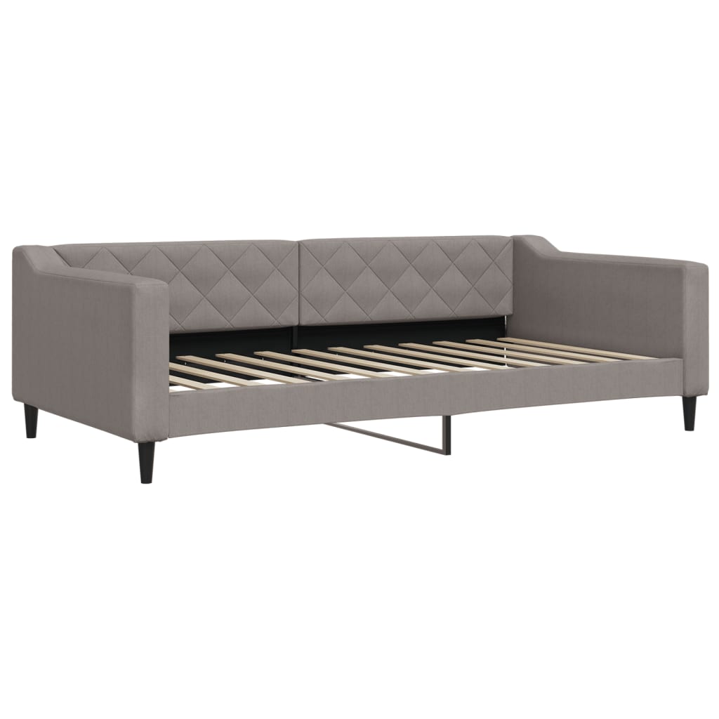Slaapbank met onderschuifbed 100x200 cm stof taupe is nu te koop bij PeponiXL, paradijselijk wonen!