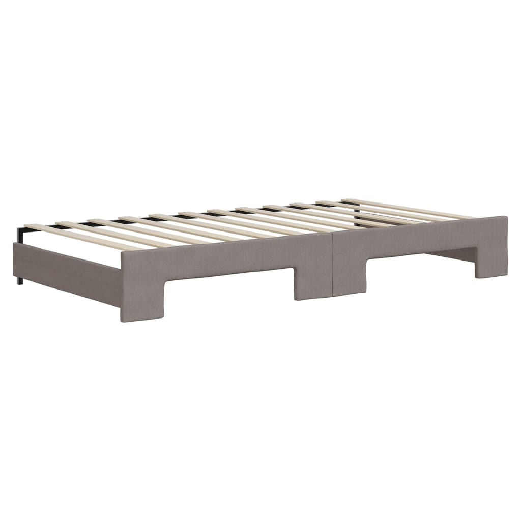 Slaapbank met onderschuifbed 100x200 cm stof taupe is nu te koop bij PeponiXL, paradijselijk wonen!