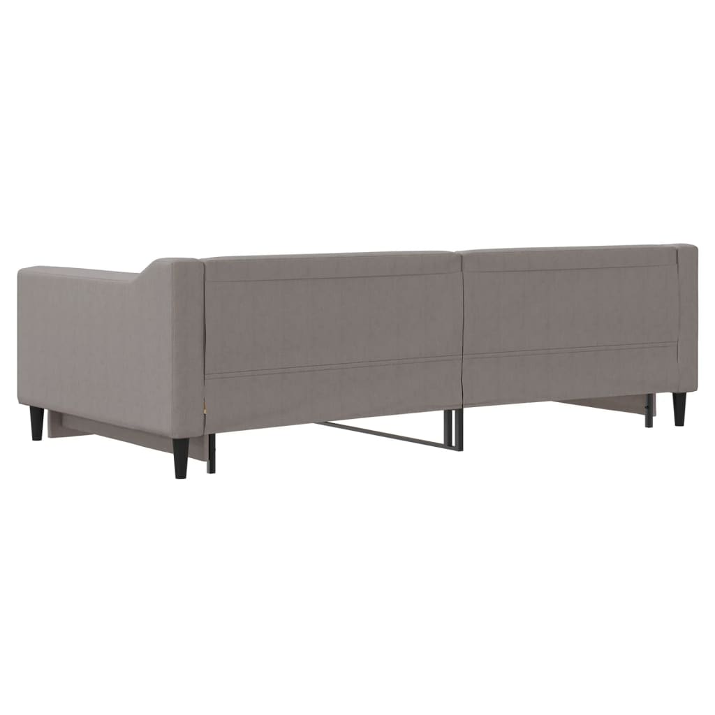 Slaapbank met onderschuifbed 100x200 cm stof taupe is nu te koop bij PeponiXL, paradijselijk wonen!