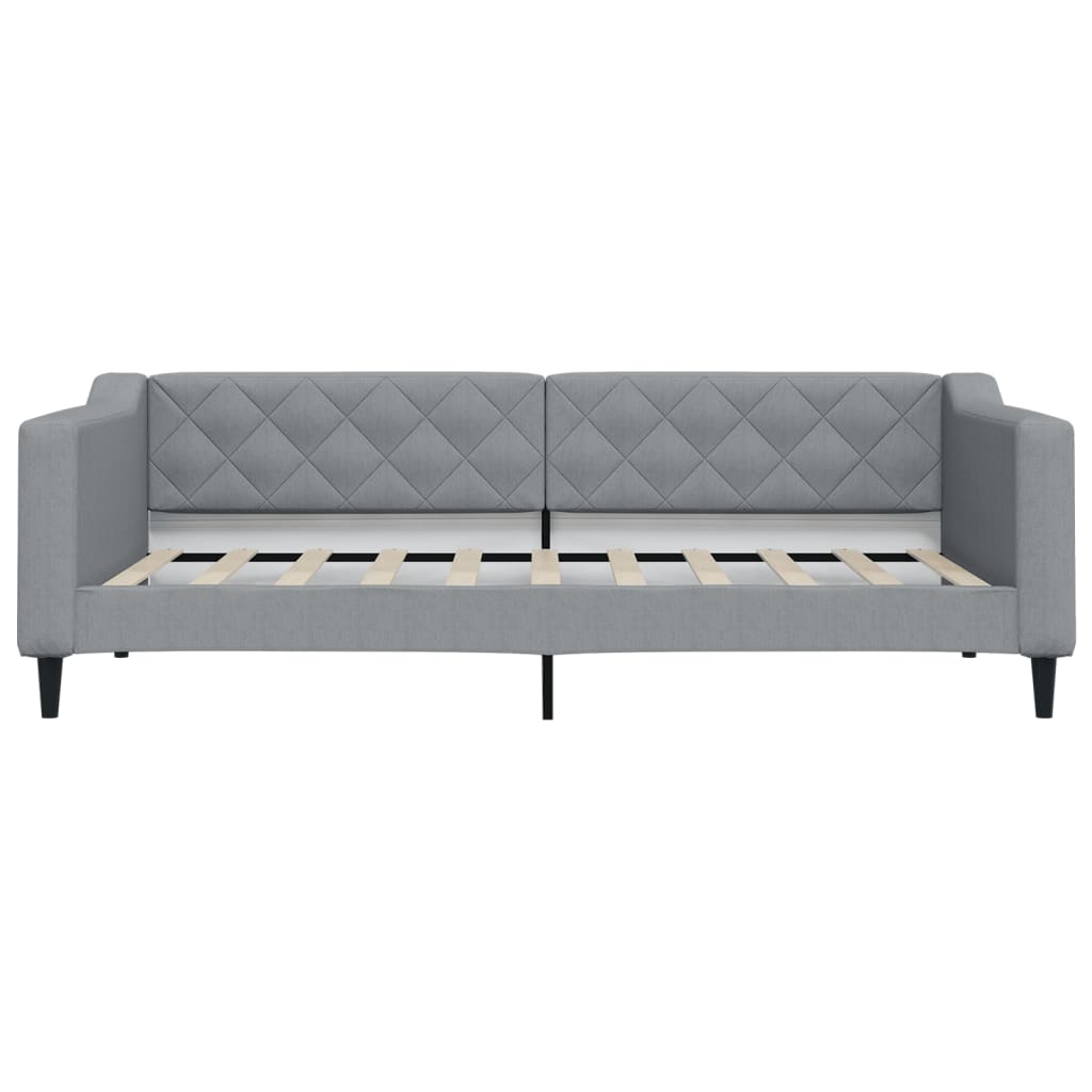 Slaapbank met onderschuifbed 90x190 cm stof lichtgrijs is nu te koop bij PeponiXL, paradijselijk wonen!