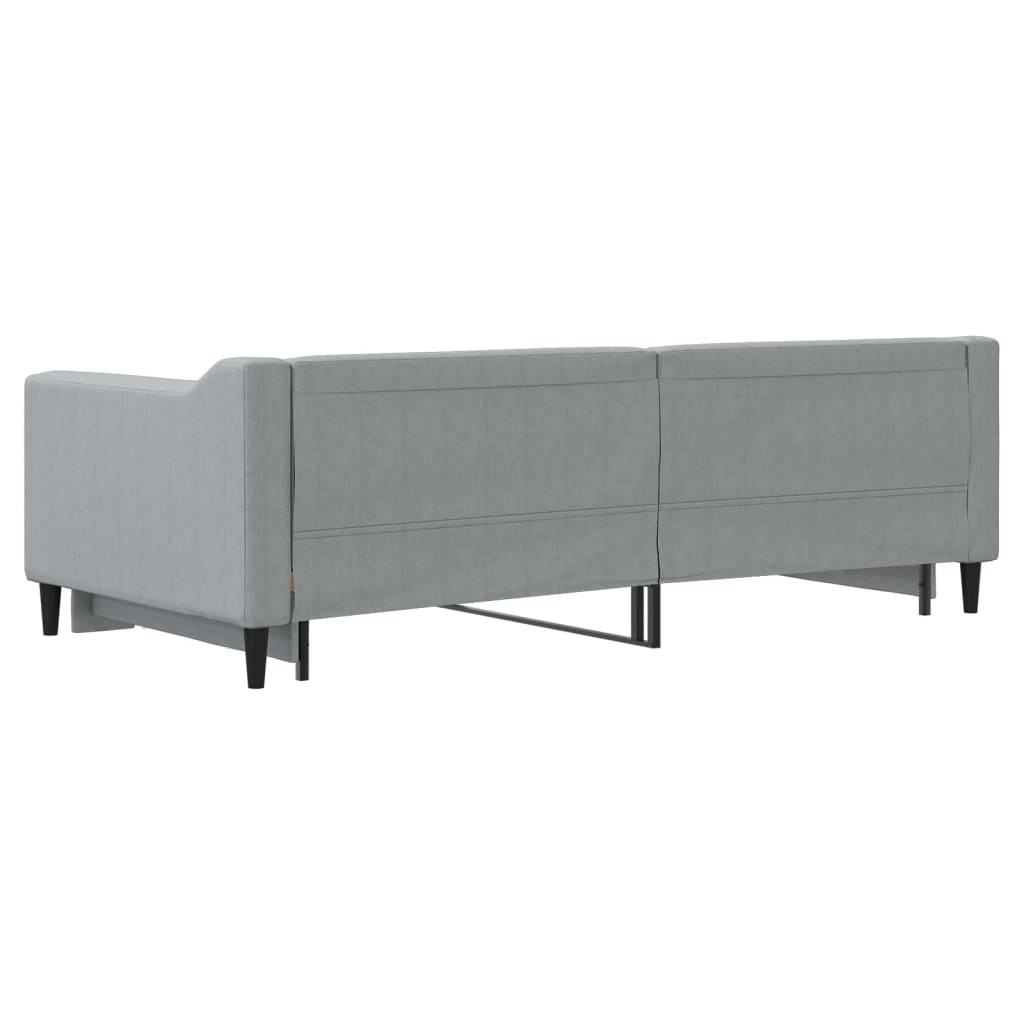 Slaapbank met onderschuifbed 90x190 cm stof lichtgrijs is nu te koop bij PeponiXL, paradijselijk wonen!