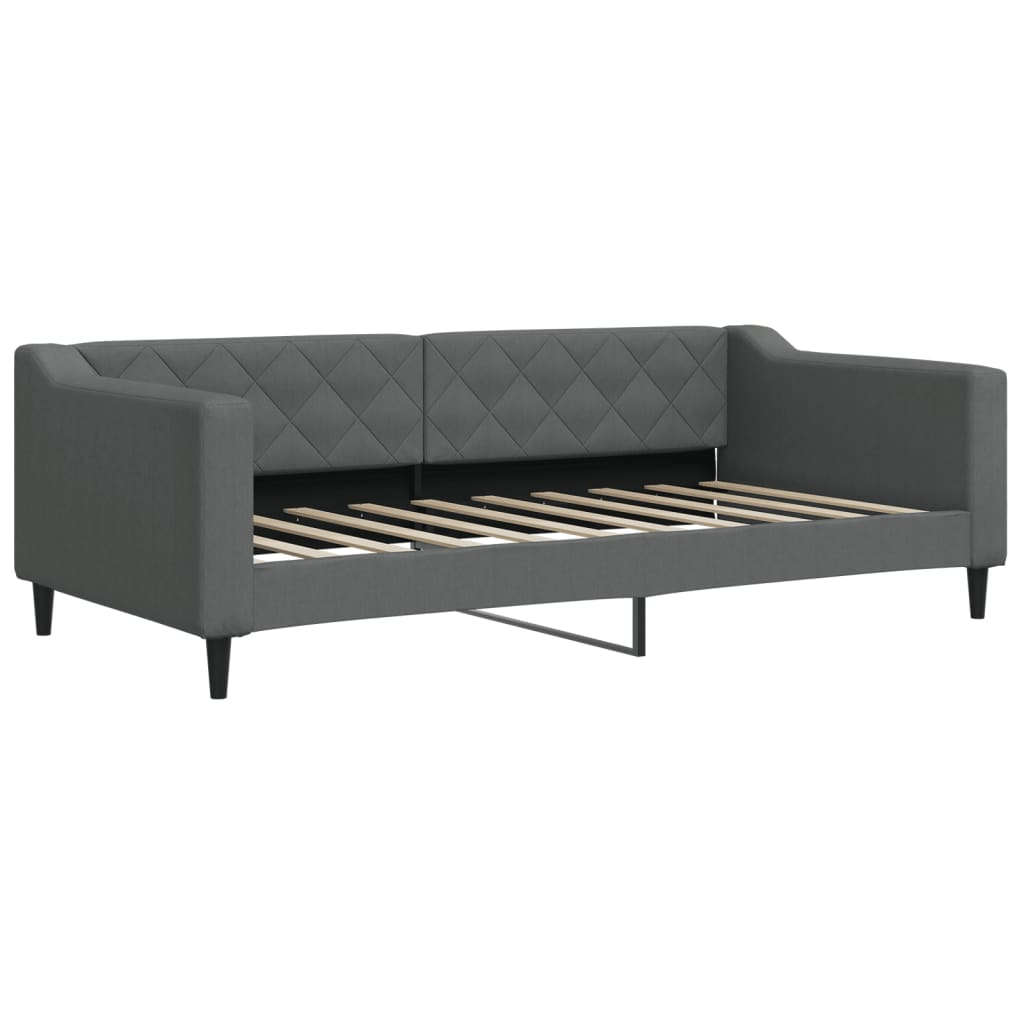 Slaapbank met onderschuifbed 90x190 cm stof donkergrijs is nu te koop bij PeponiXL, paradijselijk wonen!