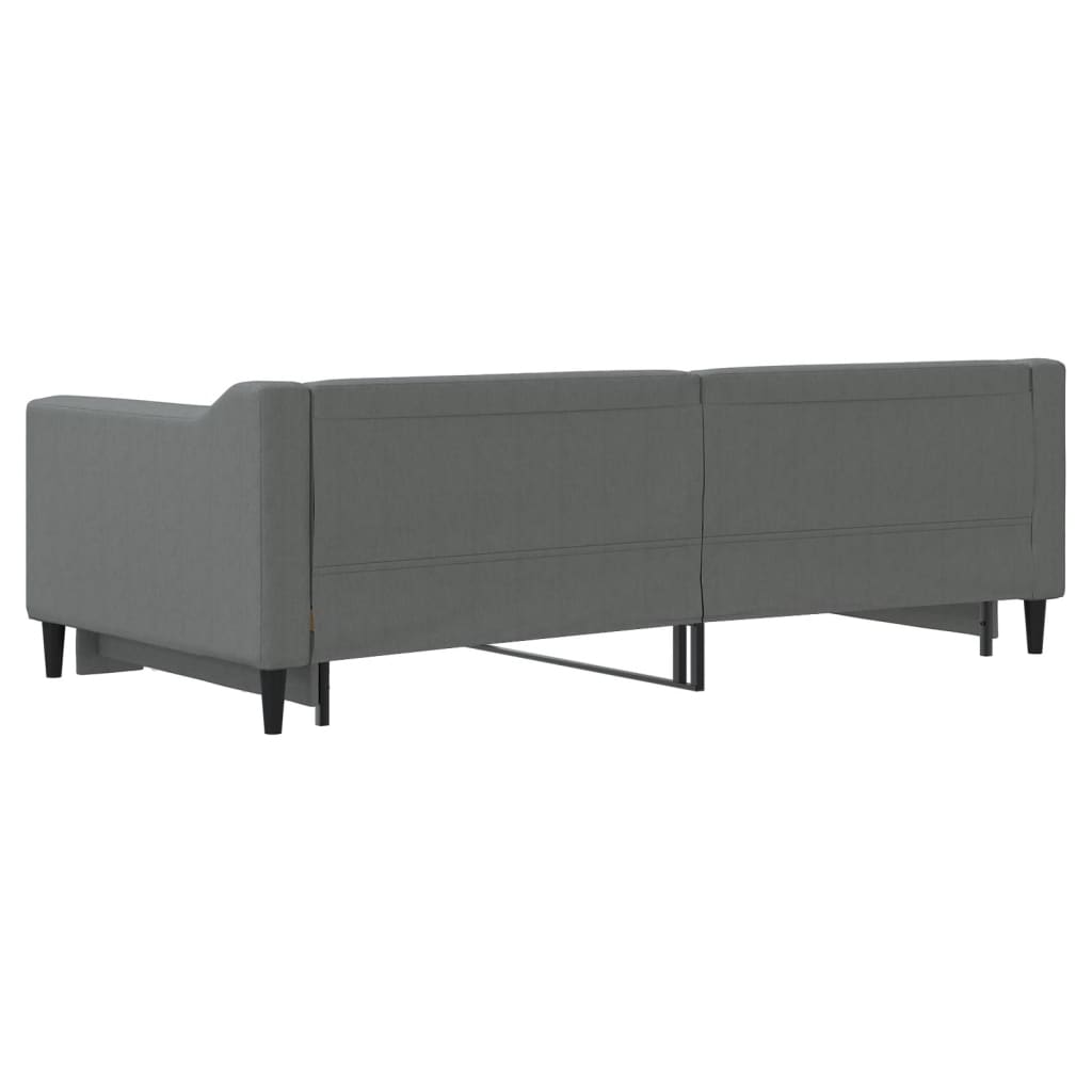Slaapbank met onderschuifbed 90x190 cm stof donkergrijs is nu te koop bij PeponiXL, paradijselijk wonen!