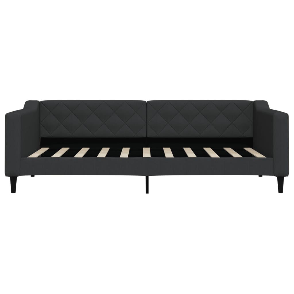 Slaapbank met onderschuifbed 90x190 cm stof zwart is nu te koop bij PeponiXL, paradijselijk wonen!