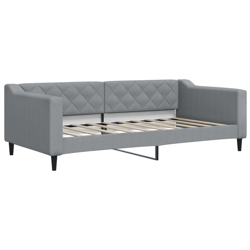 Slaapbank onderschuifbed en matrassen 80x200 cm stof lichtgrijs is nu te koop bij PeponiXL, paradijselijk wonen!