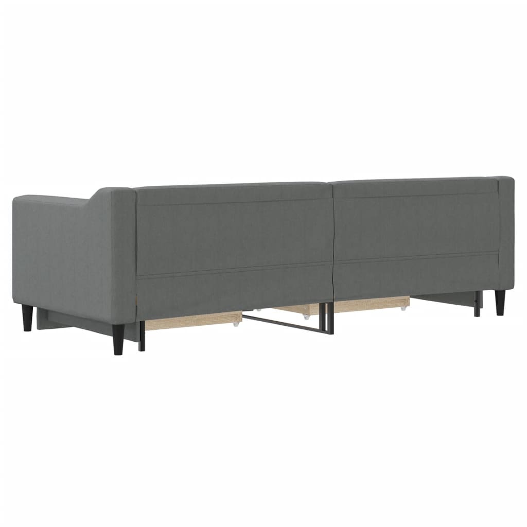 Slaapbank onderschuifbed en lades 80x200 cm stof donkergrijs is nu te koop bij PeponiXL, paradijselijk wonen!