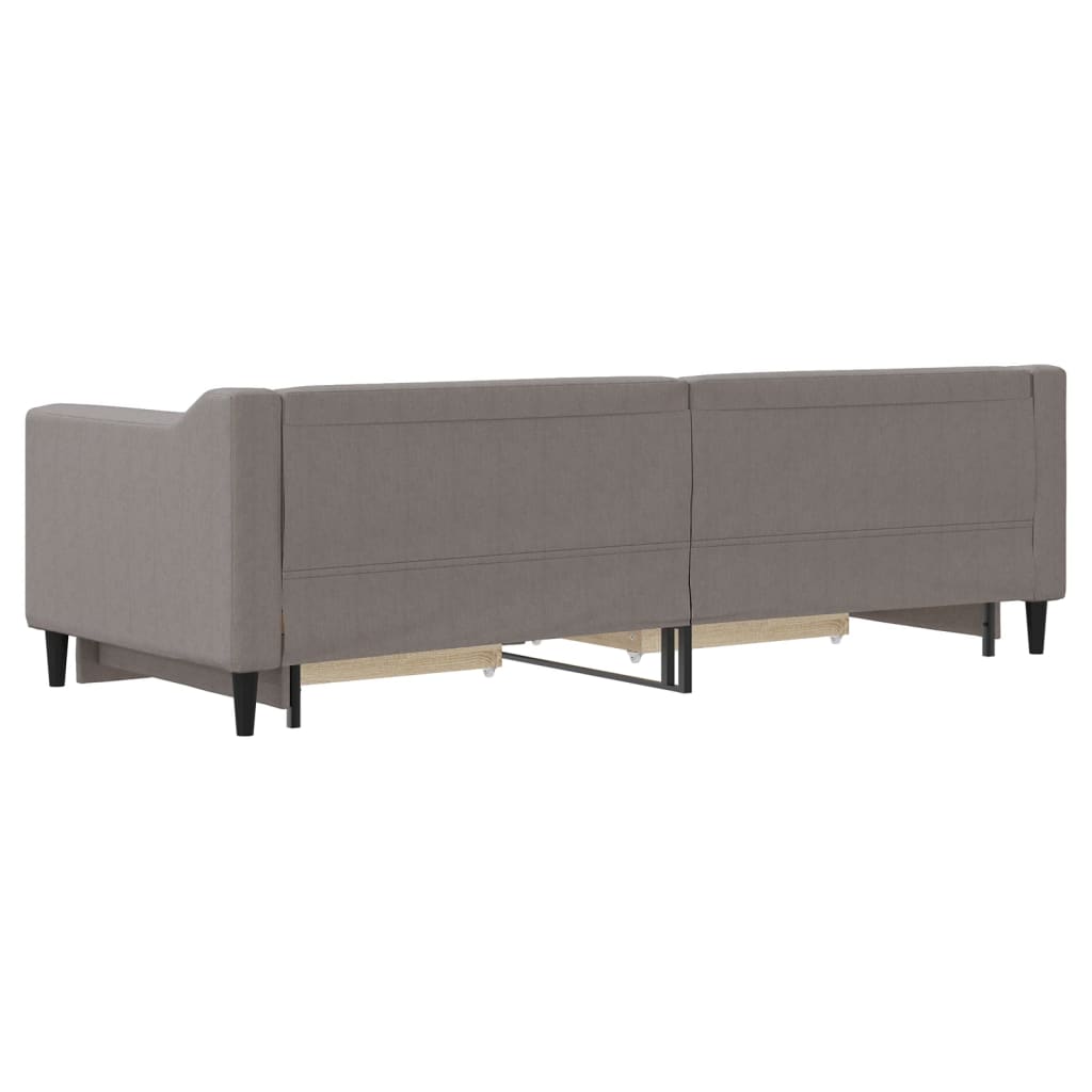 Slaapbank met onderschuifbed en lades 80x200 cm stof taupe is nu te koop bij PeponiXL, paradijselijk wonen!
