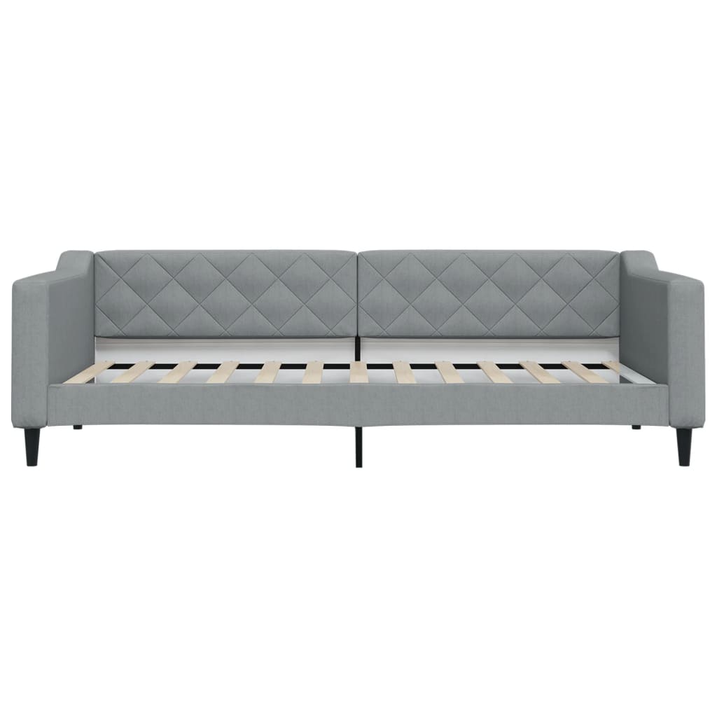 Slaapbank met onderschuifbed en lades 90x200 cm stof lichtgrijs is nu te koop bij PeponiXL, paradijselijk wonen!