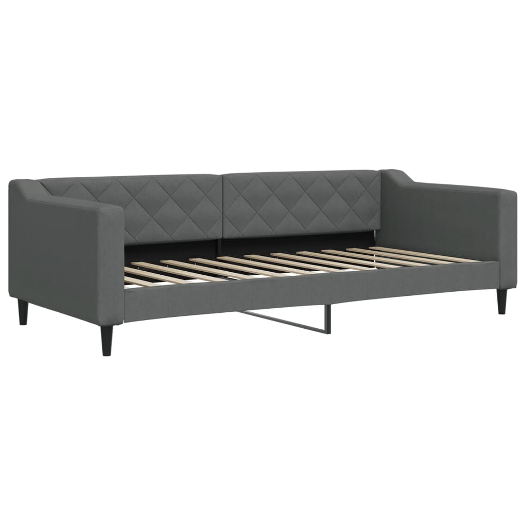 Slaapbank onderschuifbed en lades 90x200 cm stof donkergrijs is nu te koop bij PeponiXL, paradijselijk wonen!