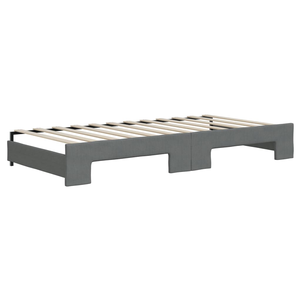 Slaapbank onderschuifbed en lades 90x200 cm stof donkergrijs is nu te koop bij PeponiXL, paradijselijk wonen!
