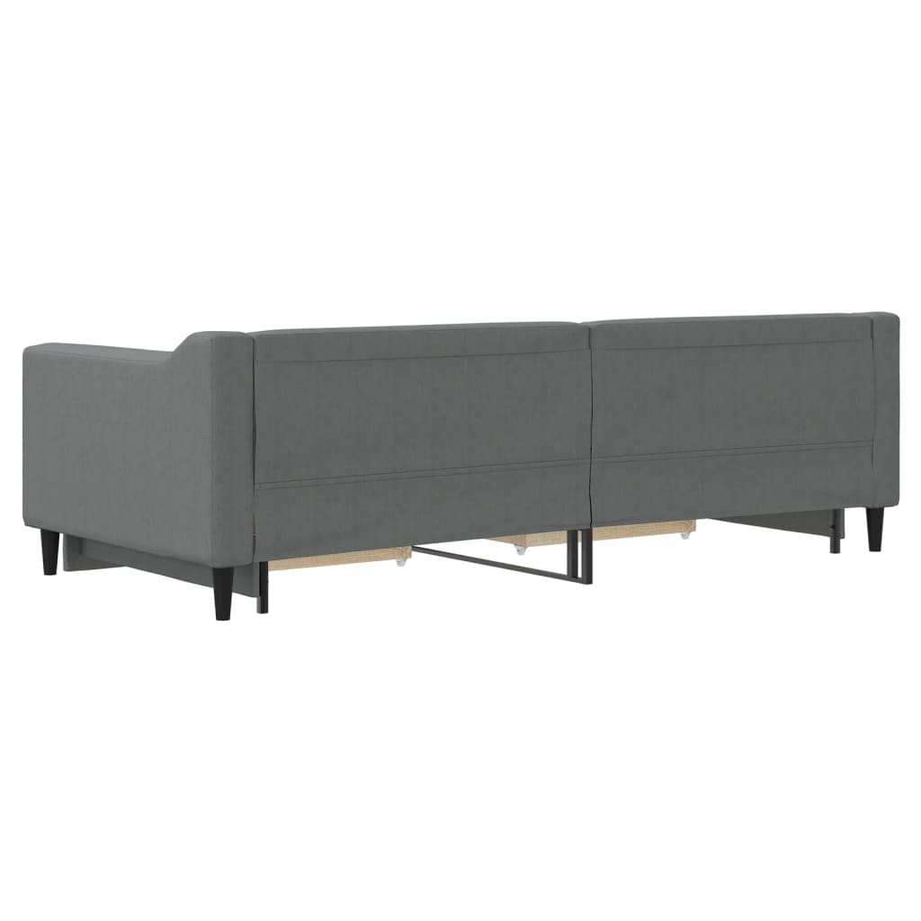 Slaapbank onderschuifbed en lades 90x200 cm stof donkergrijs is nu te koop bij PeponiXL, paradijselijk wonen!